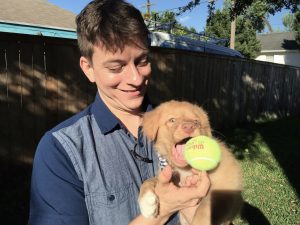 Zak George and his puppy have some fun after potty training!